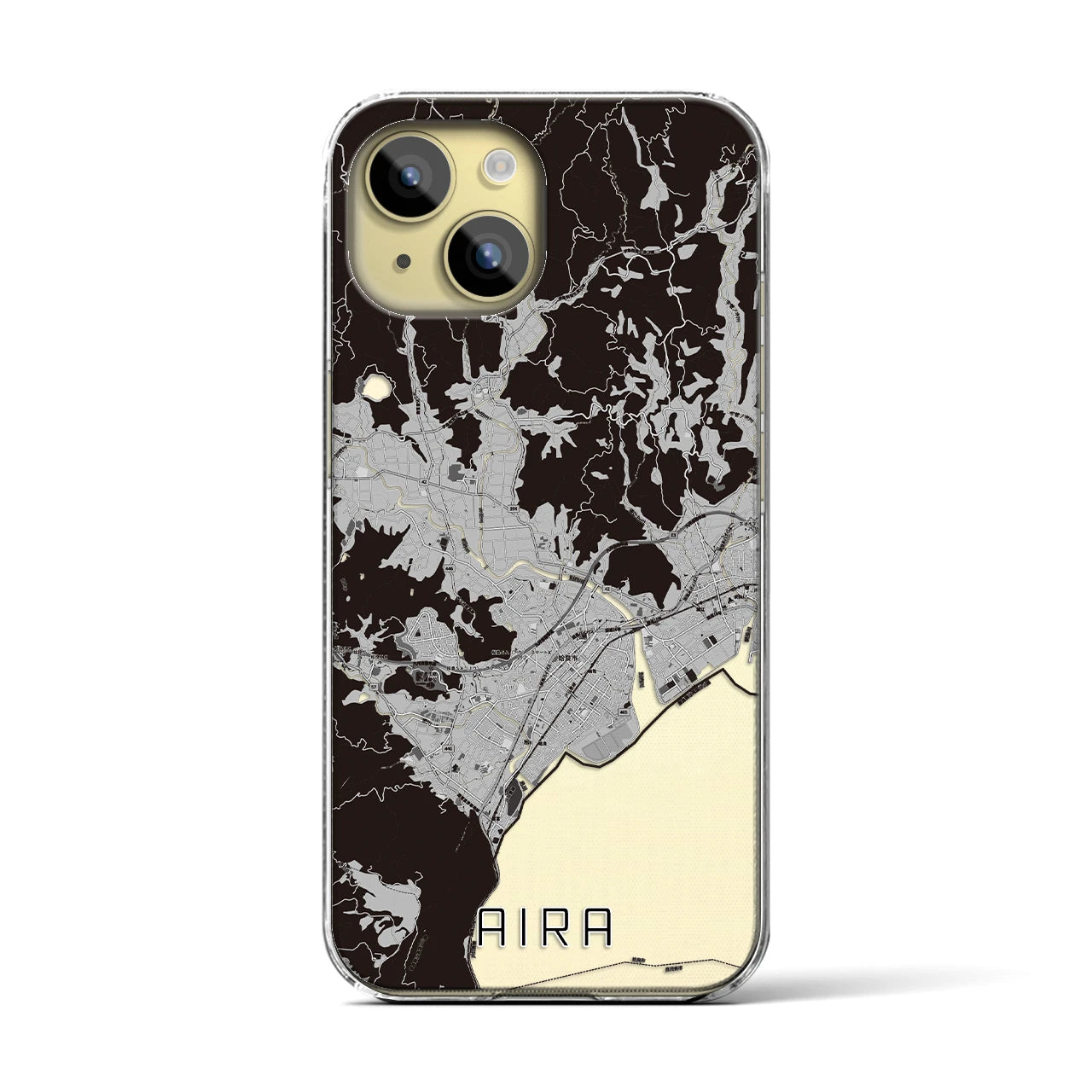 【姶良(鹿児島県)】地図柄iPhoneケース(クリアタイプ)