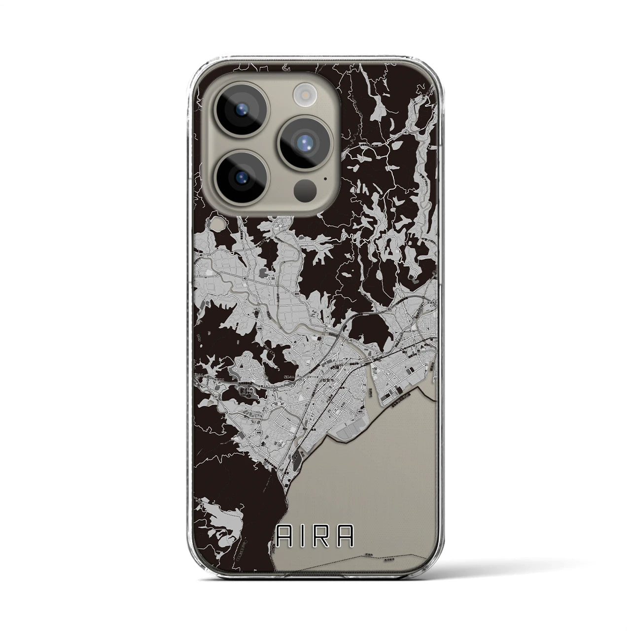 【姶良(鹿児島県)】地図柄iPhoneケース(クリアタイプ)