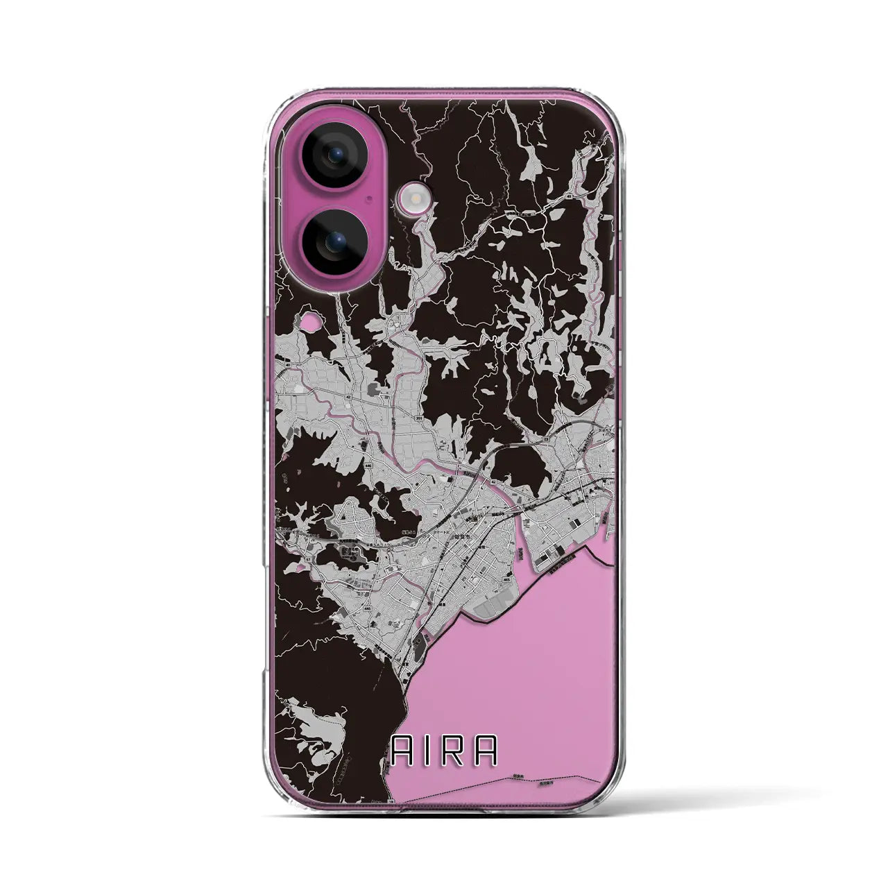 【姶良(鹿児島県)】地図柄iPhoneケース(クリアタイプ)