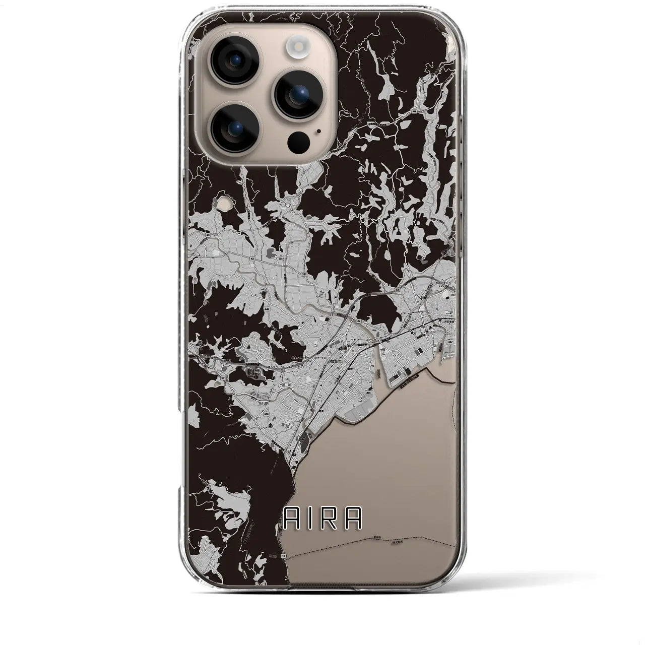 【姶良(鹿児島県)】地図柄iPhoneケース(クリアタイプ)