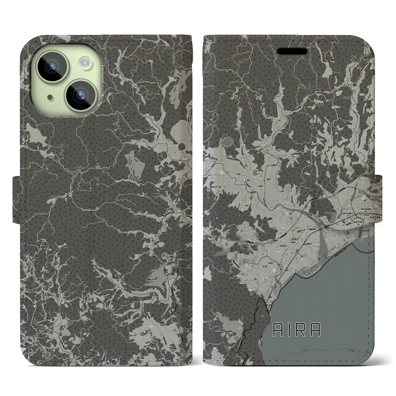 【姶良(鹿児島県)】地図柄iPhoneケース(手帳タイプ)