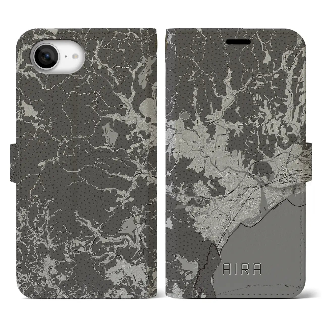 【姶良(鹿児島県)】地図柄iPhoneケース(手帳タイプ)