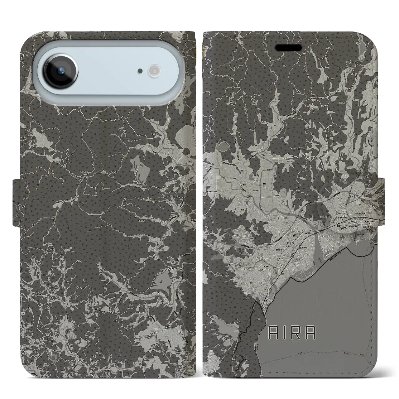 【姶良(鹿児島県)】地図柄iPhoneケース(手帳タイプ)