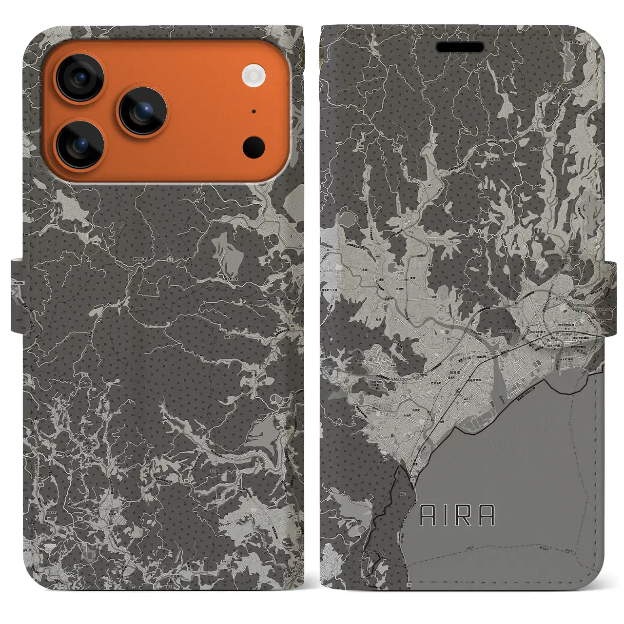 【姶良(鹿児島県)】地図柄iPhoneケース(手帳タイプ)