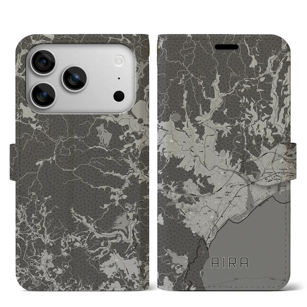 【姶良(鹿児島県)】地図柄iPhoneケース(手帳タイプ)