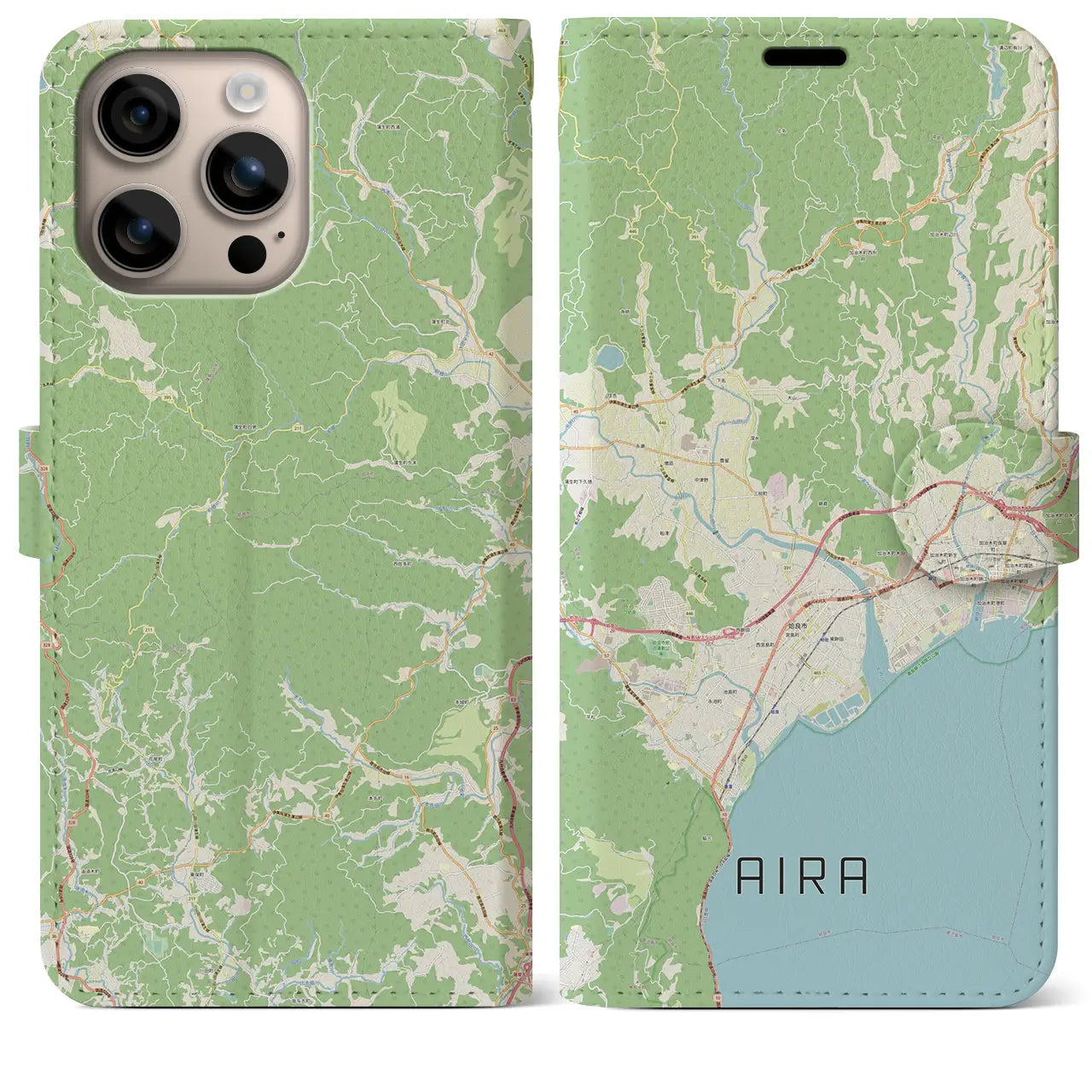 【姶良(鹿児島県)】地図柄iPhoneケース(手帳タイプ)