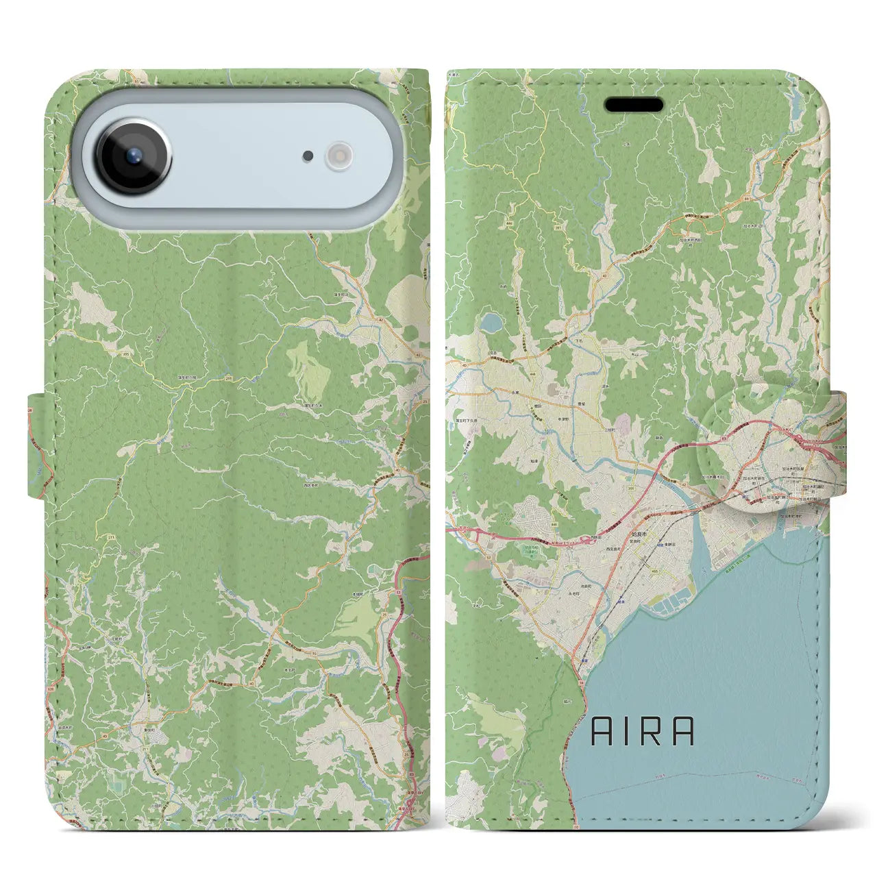 【姶良(鹿児島県)】地図柄iPhoneケース(手帳タイプ)