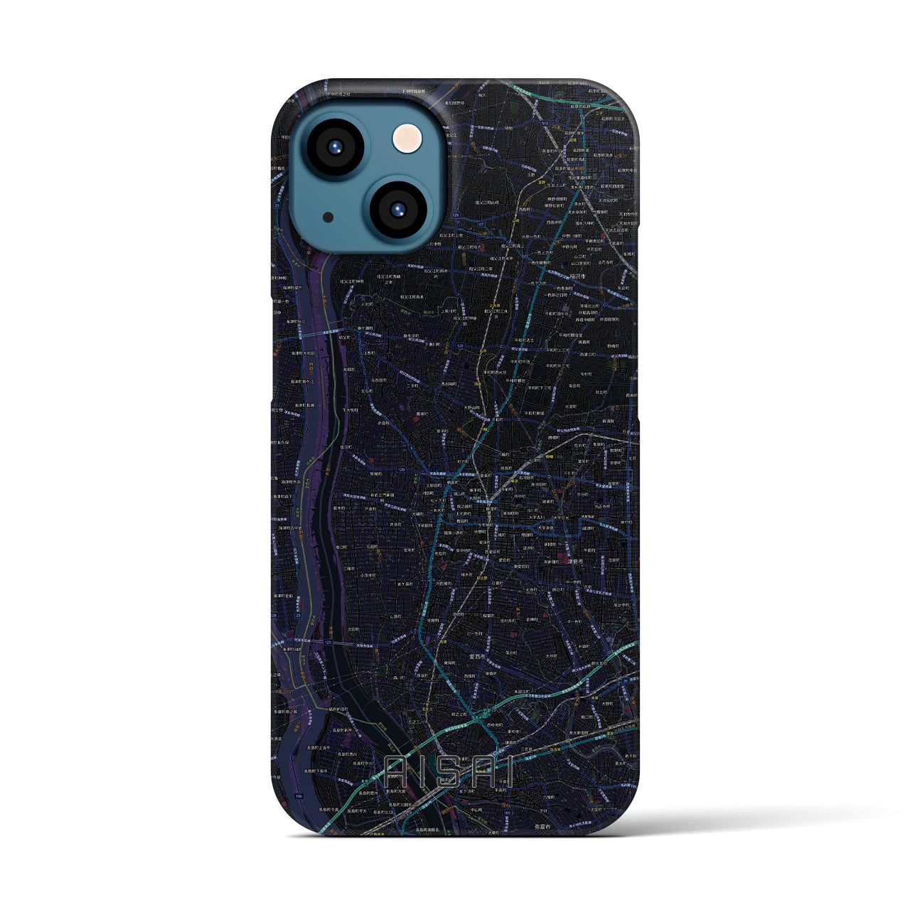 【愛西(愛知県)】地図柄iPhoneケース(バックカバータイプ)