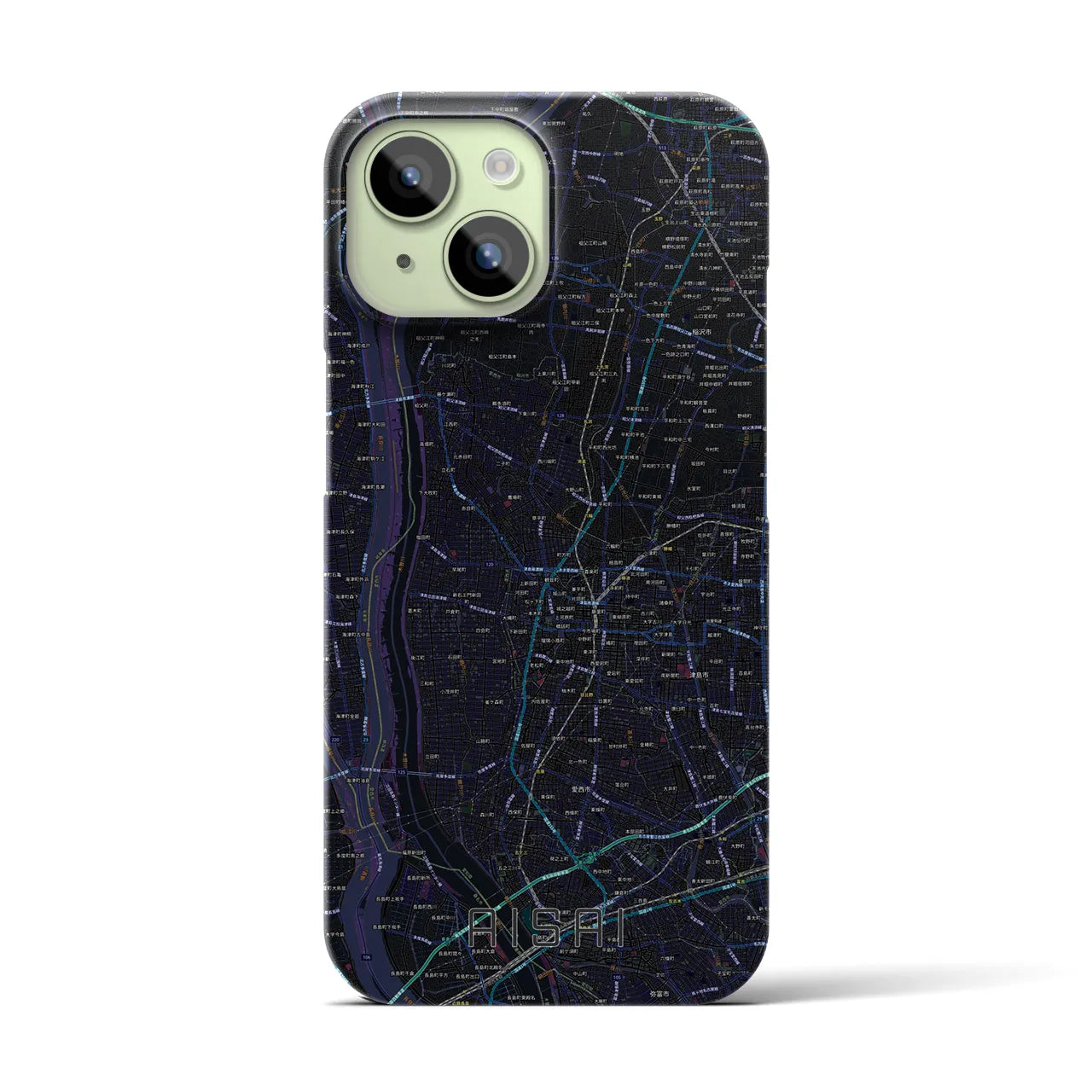 【愛西(愛知県)】地図柄iPhoneケース(バックカバータイプ)