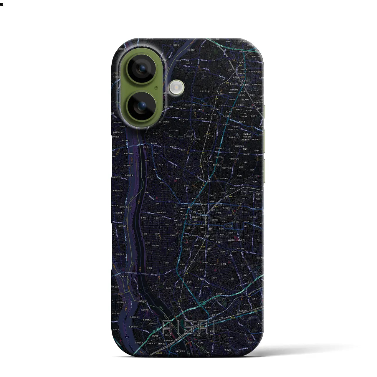 【愛西(愛知県)】地図柄iPhoneケース(バックカバータイプ)