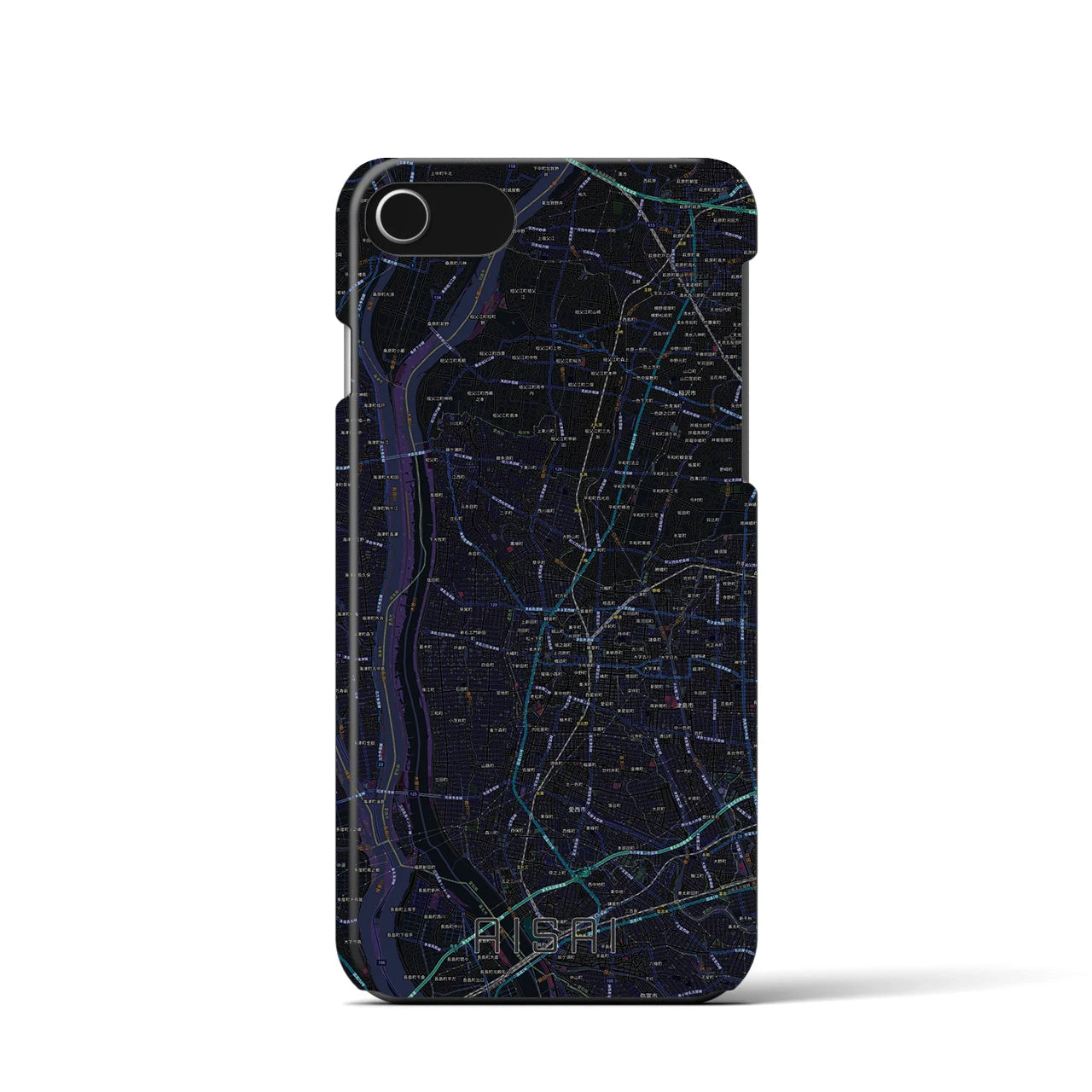【愛西(愛知県)】地図柄iPhoneケース(バックカバータイプ)