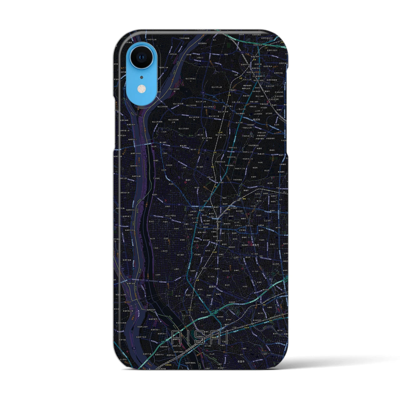 【愛西(愛知県)】地図柄iPhoneケース(バックカバータイプ)