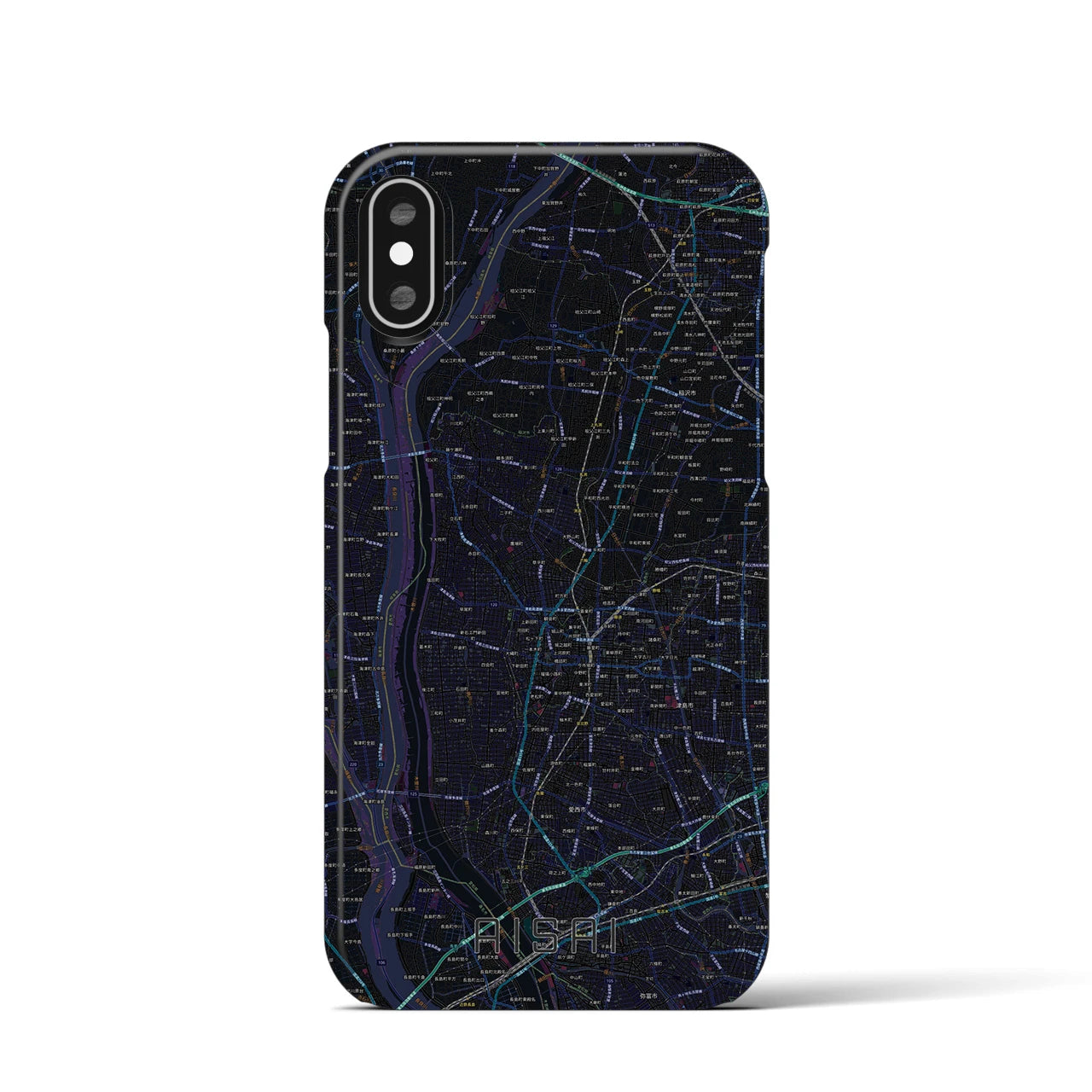 【愛西(愛知県)】地図柄iPhoneケース(バックカバータイプ)