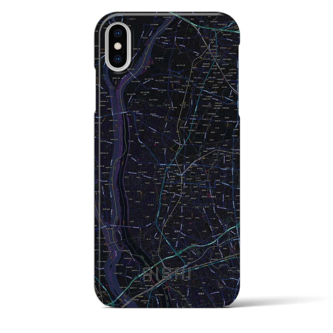【愛西(愛知県)】地図柄iPhoneケース(バックカバータイプ)