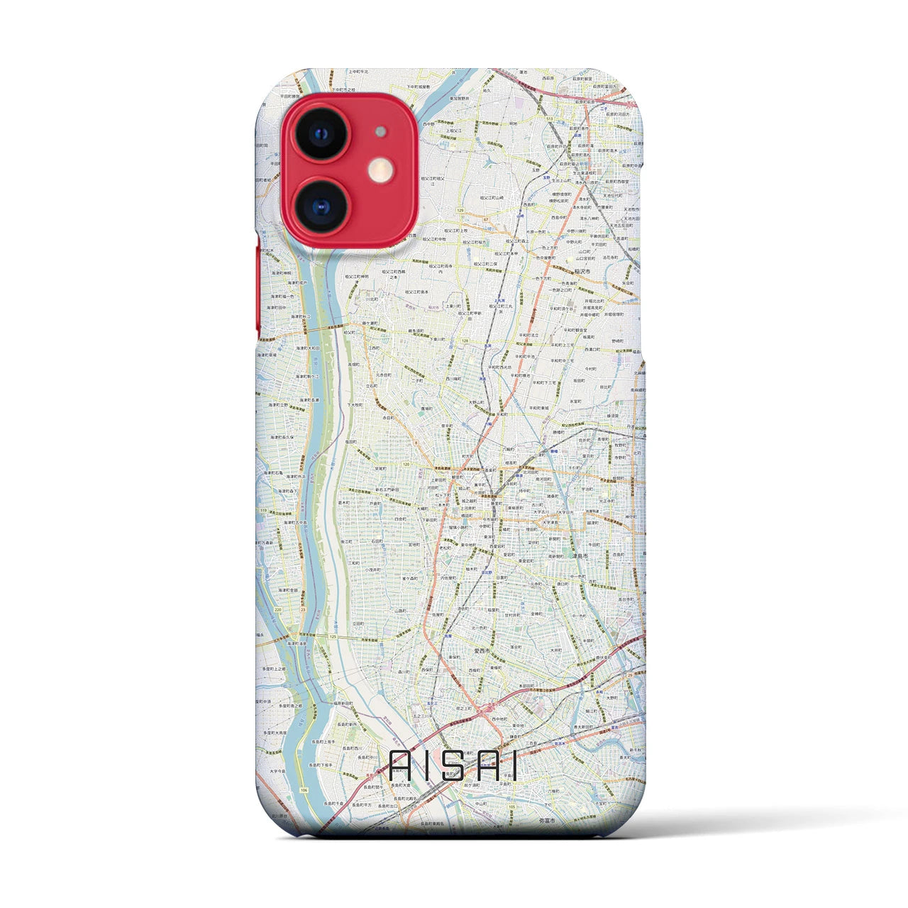 【愛西(愛知県)】地図柄iPhoneケース(バックカバータイプ)
