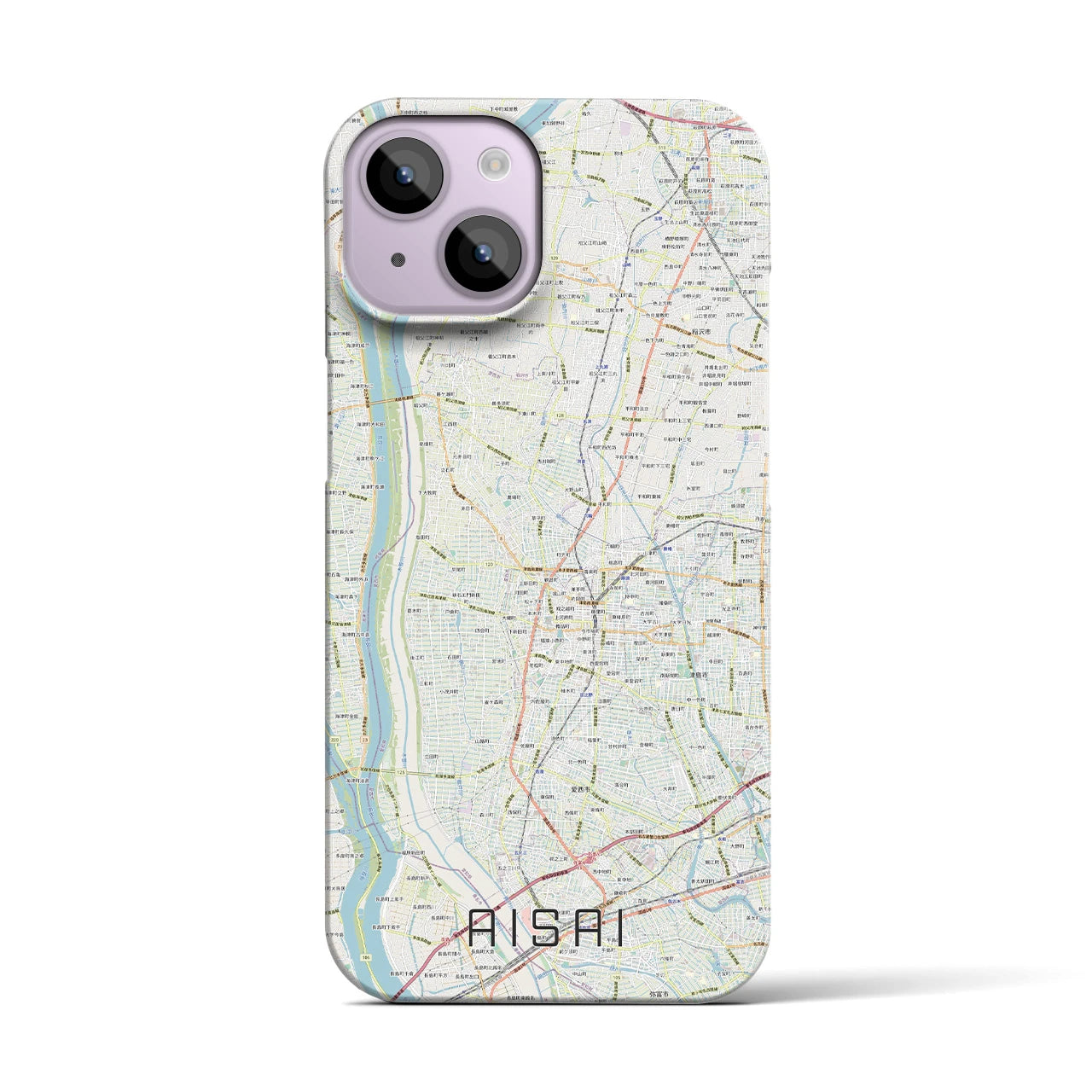 【愛西(愛知県)】地図柄iPhoneケース(バックカバータイプ)