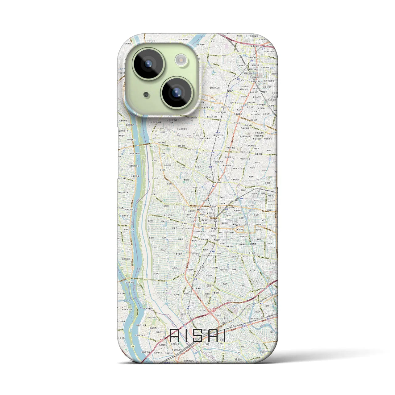 【愛西(愛知県)】地図柄iPhoneケース(バックカバータイプ)