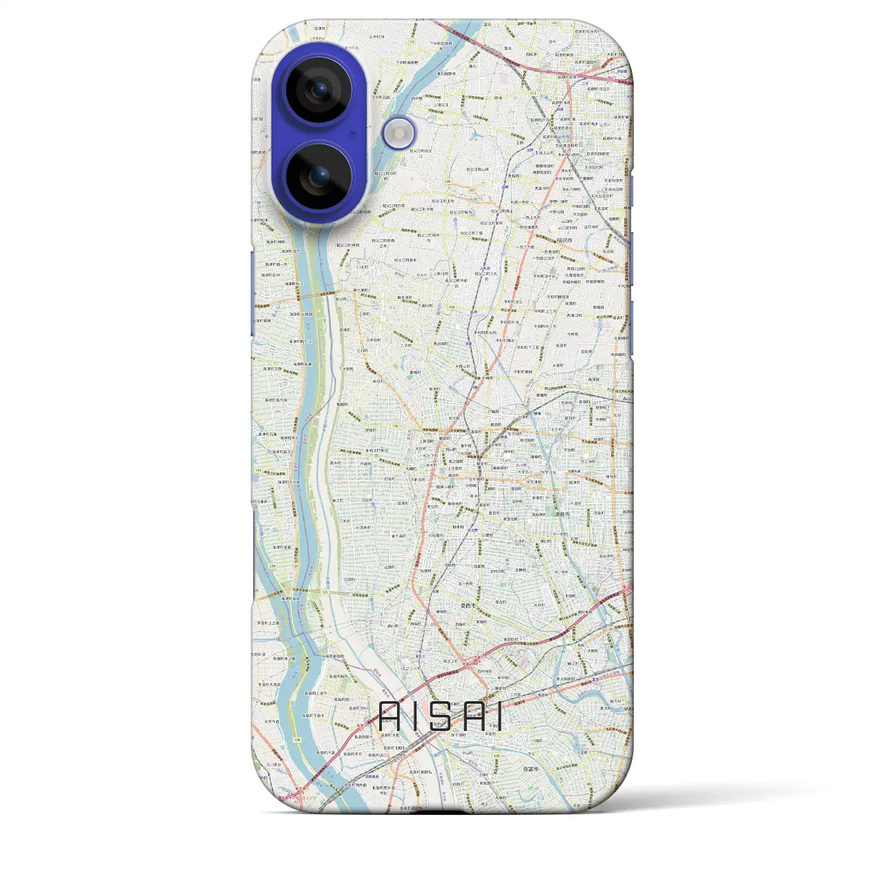 【愛西(愛知県)】地図柄iPhoneケース(バックカバータイプ)