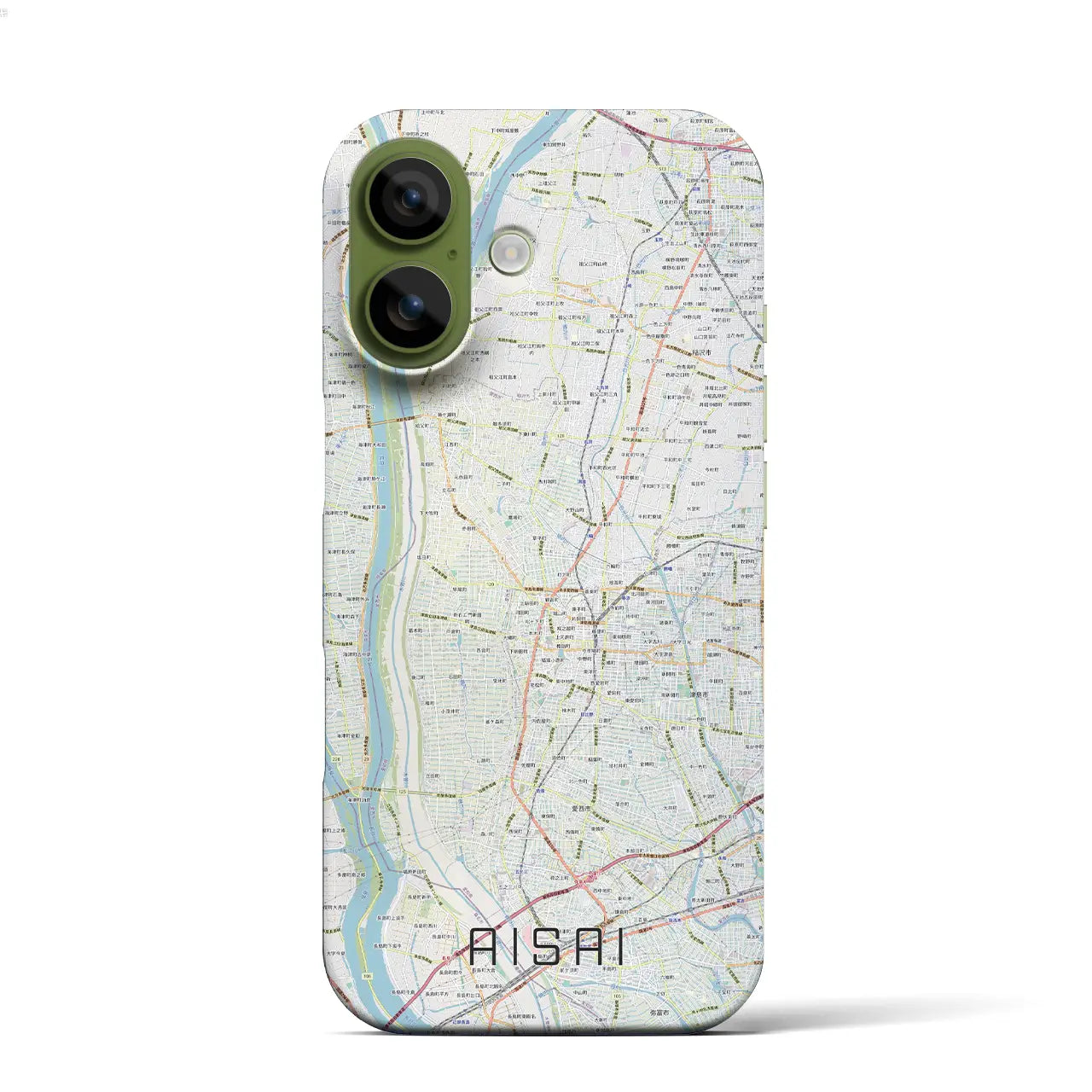 【愛西(愛知県)】地図柄iPhoneケース(バックカバータイプ)