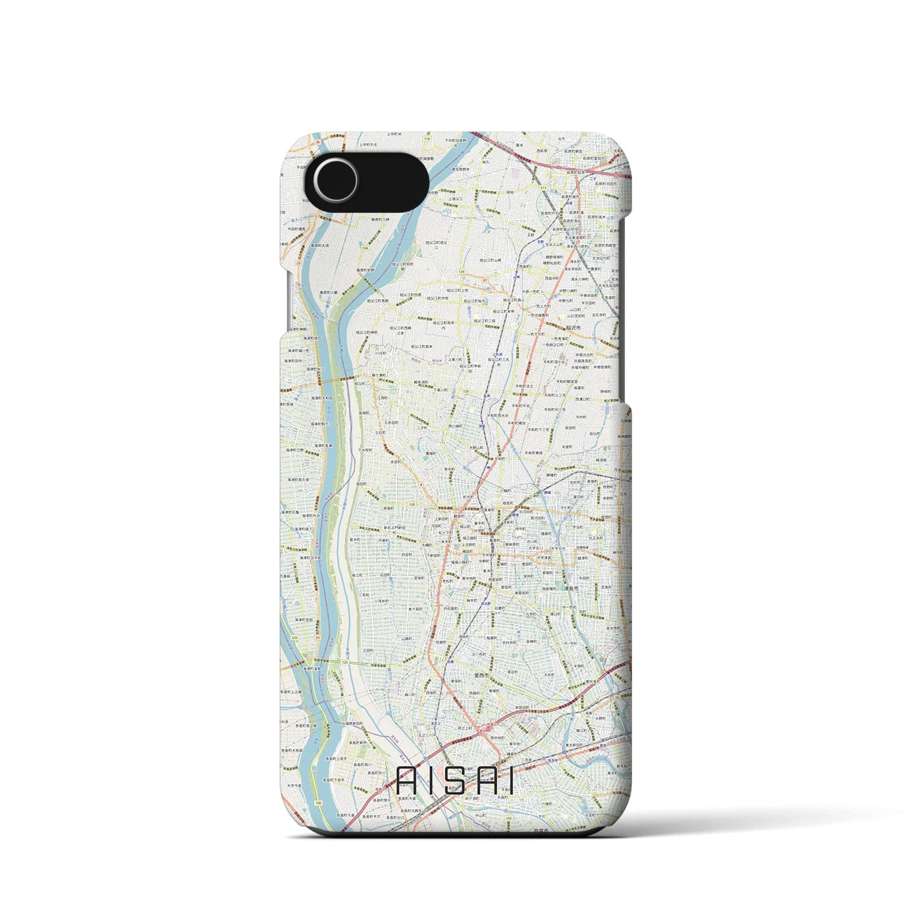 【愛西(愛知県)】地図柄iPhoneケース(バックカバータイプ)