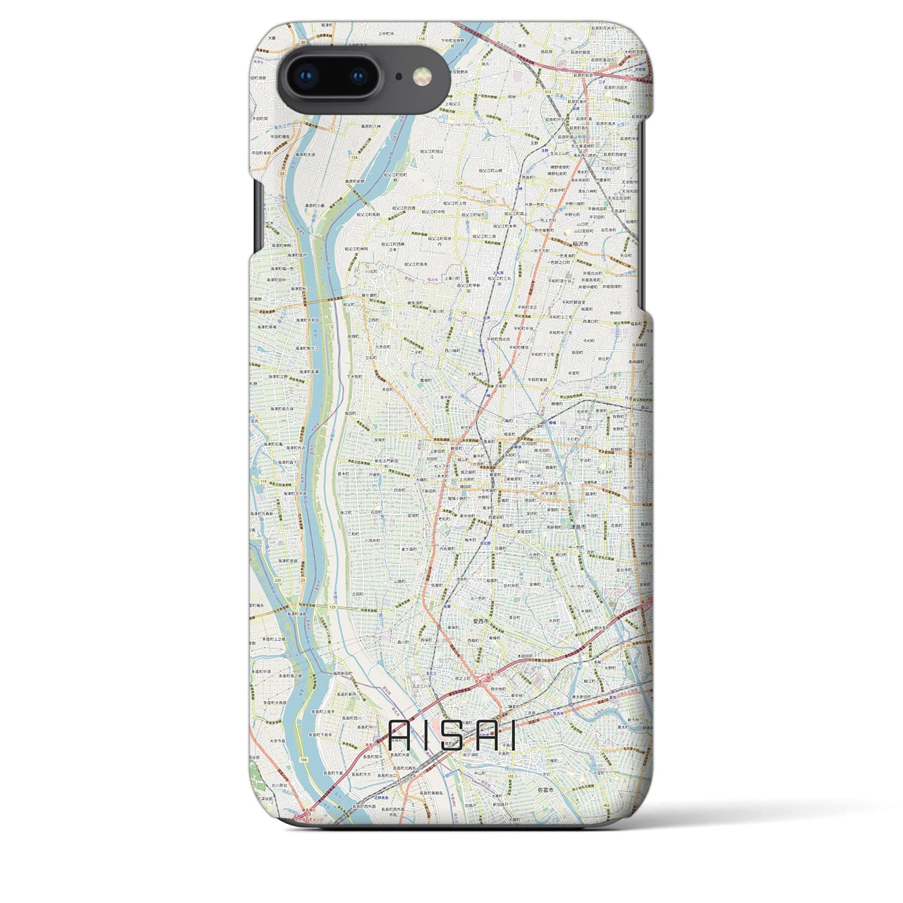 【愛西(愛知県)】地図柄iPhoneケース(バックカバータイプ)