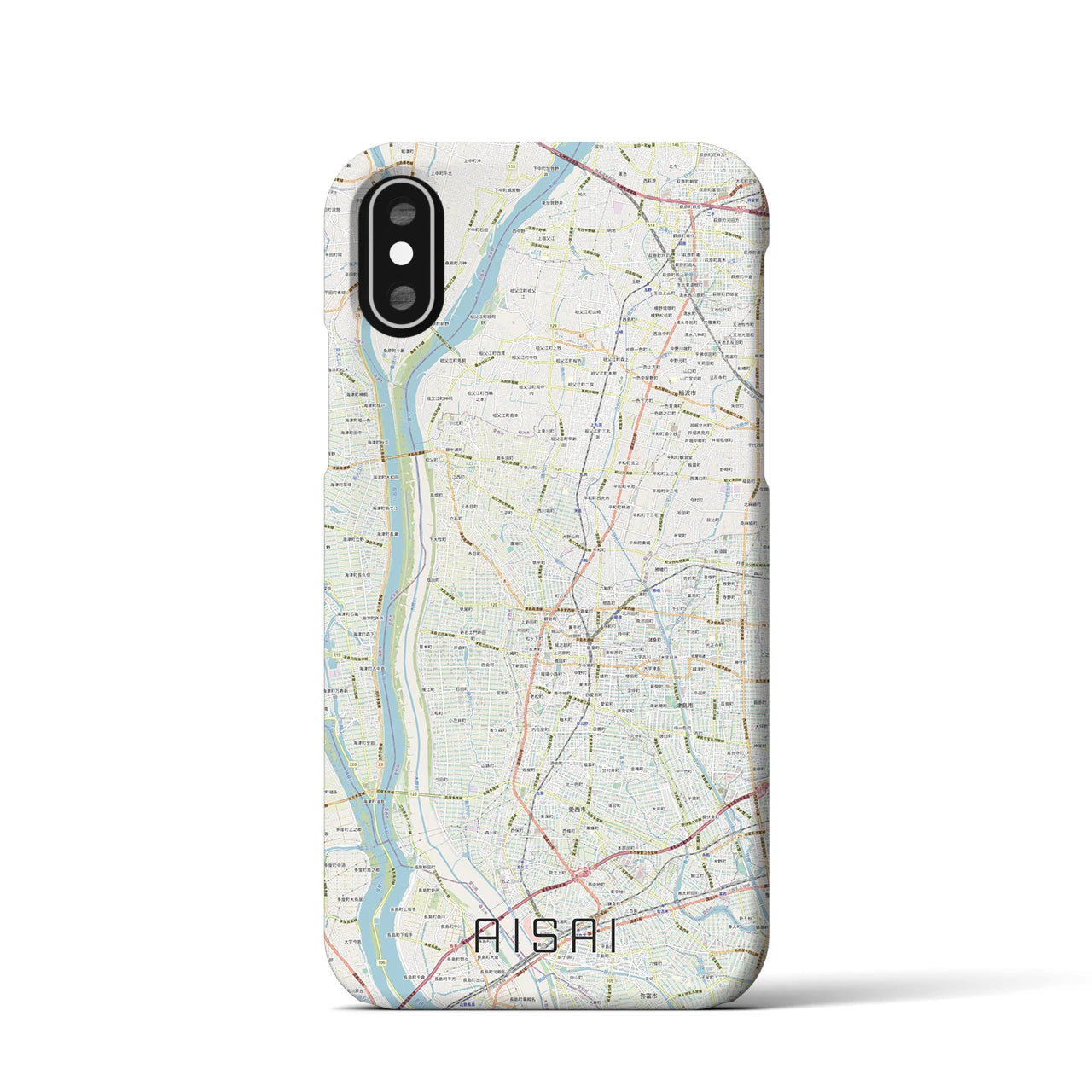 【愛西(愛知県)】地図柄iPhoneケース(バックカバータイプ)