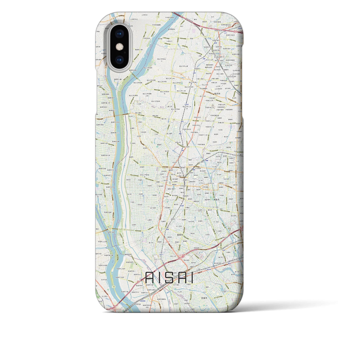 【愛西(愛知県)】地図柄iPhoneケース(バックカバータイプ)