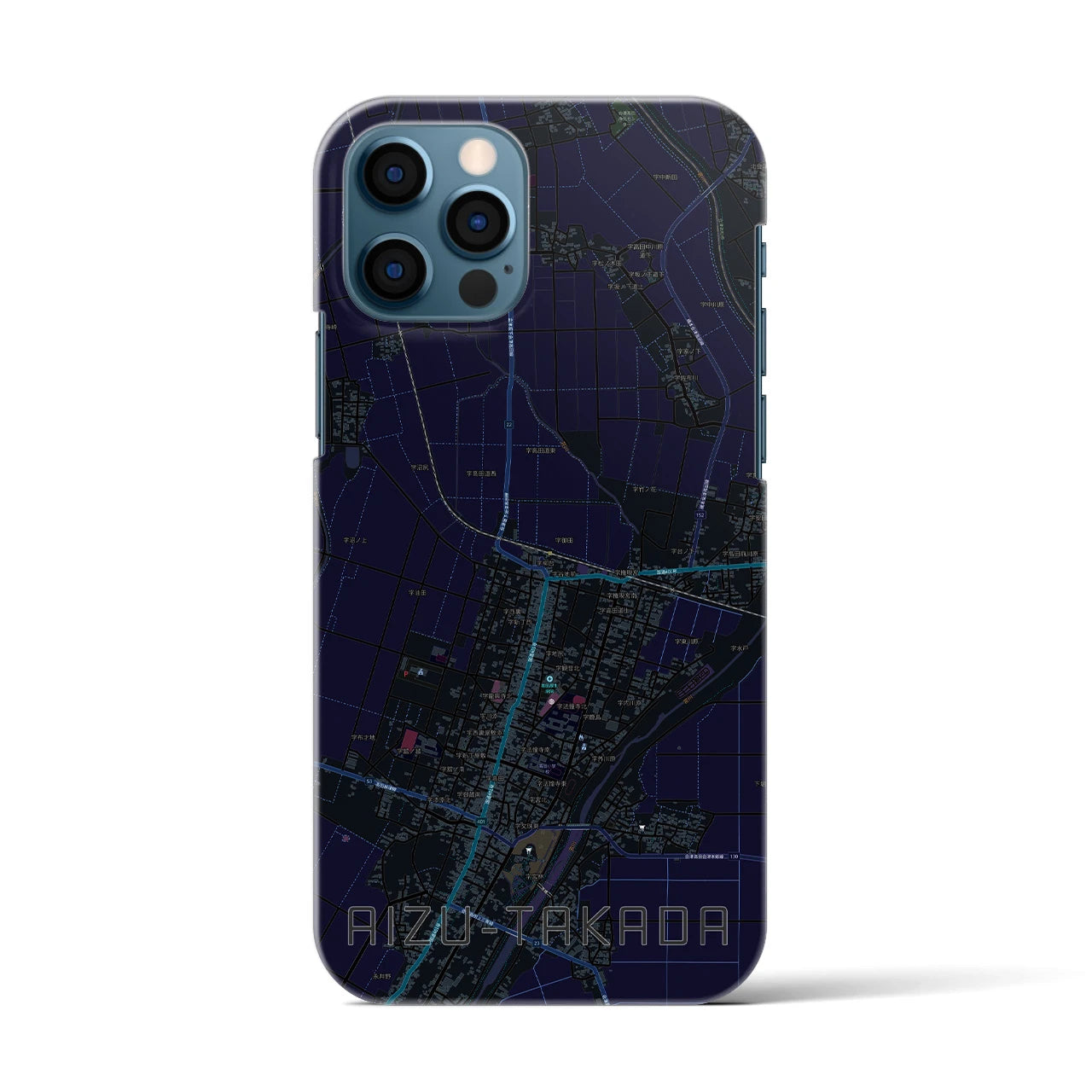 【会津高田(福島県)】地図柄iPhoneケース(バックカバータイプ)