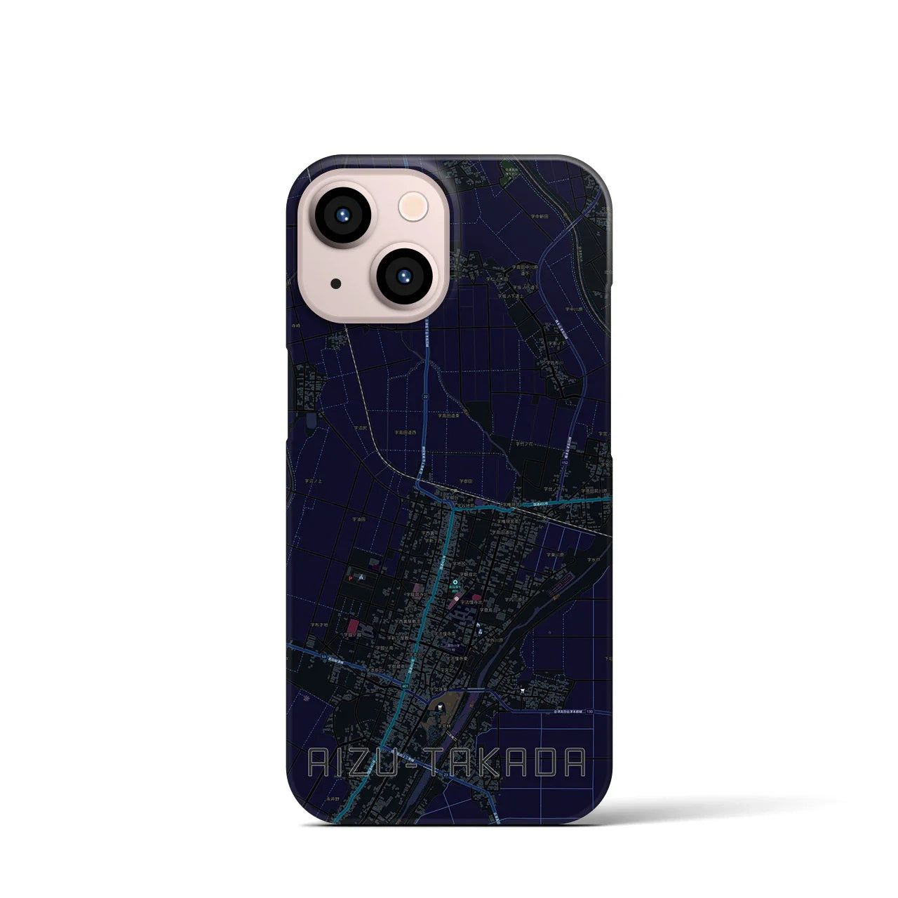 【会津高田(福島県)】地図柄iPhoneケース(バックカバータイプ)
