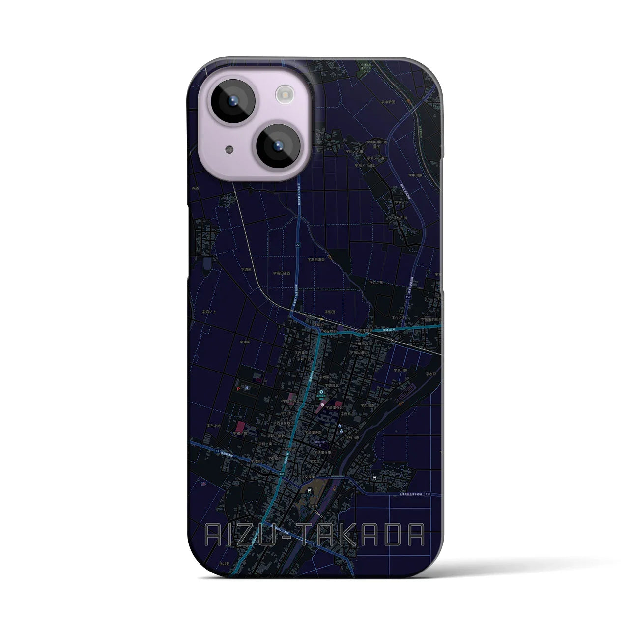 【会津高田(福島県)】地図柄iPhoneケース(バックカバータイプ)