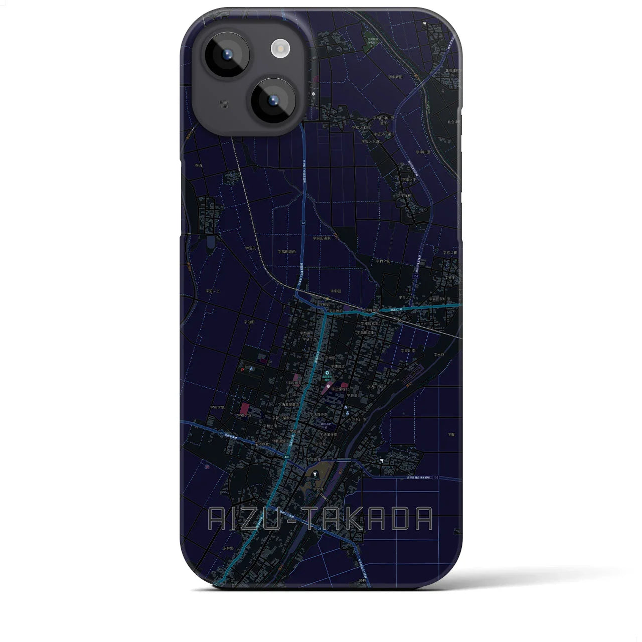 【会津高田(福島県)】地図柄iPhoneケース(バックカバータイプ)