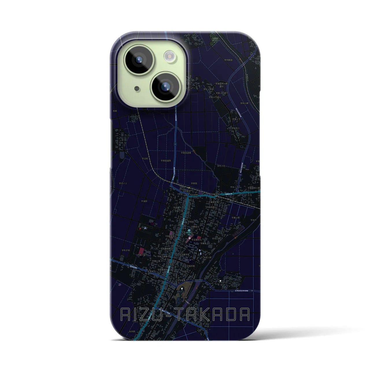 【会津高田(福島県)】地図柄iPhoneケース(バックカバータイプ)