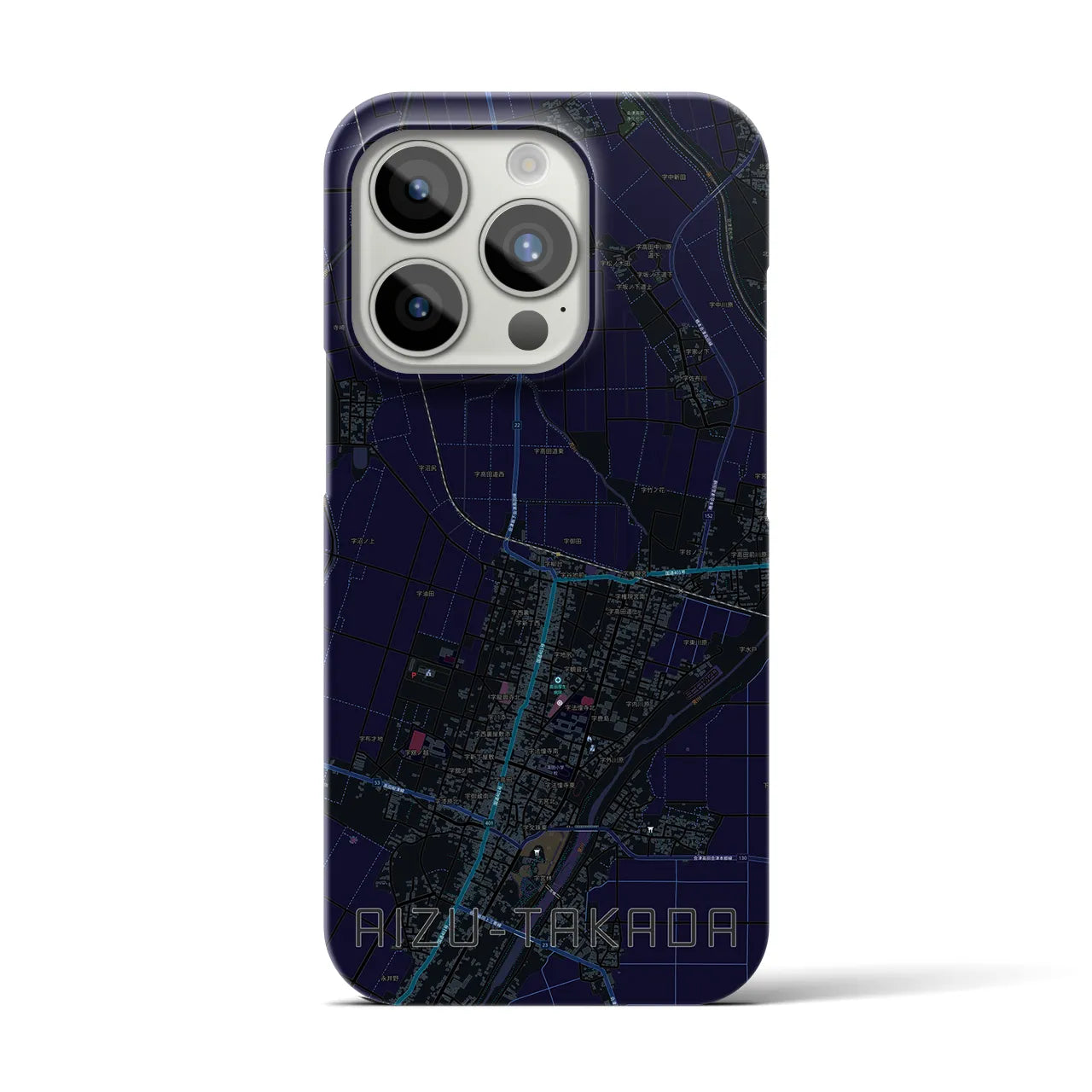 【会津高田(福島県)】地図柄iPhoneケース(バックカバータイプ)