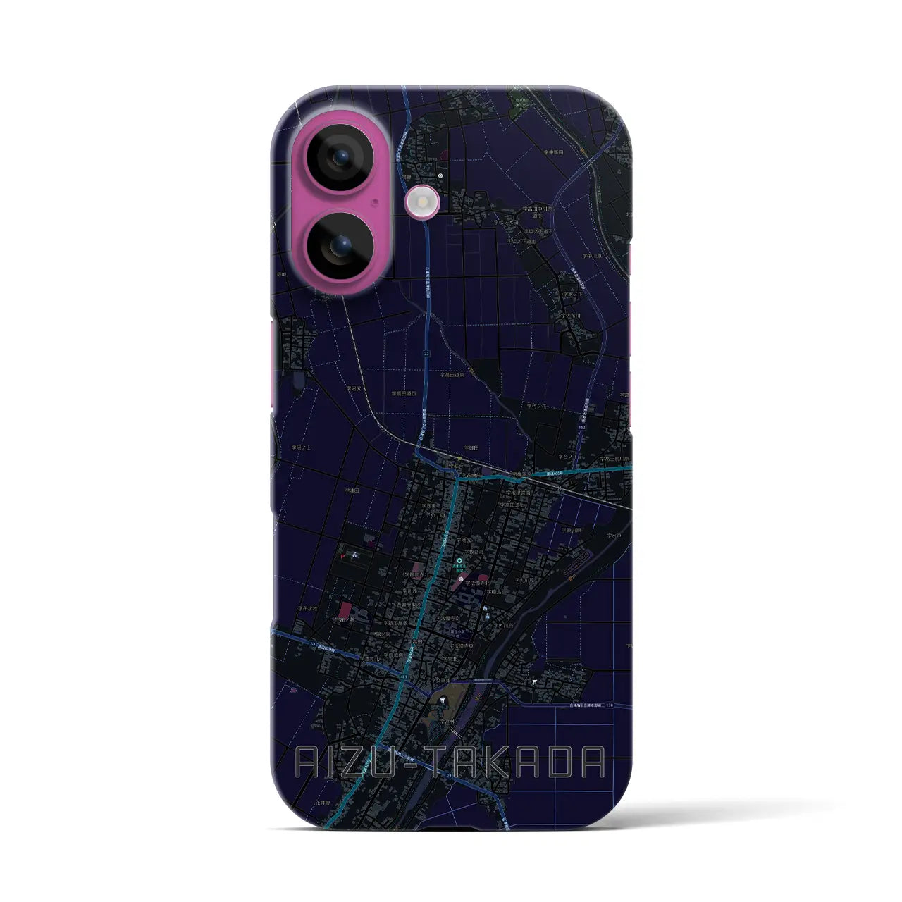 【会津高田(福島県)】地図柄iPhoneケース(バックカバータイプ)