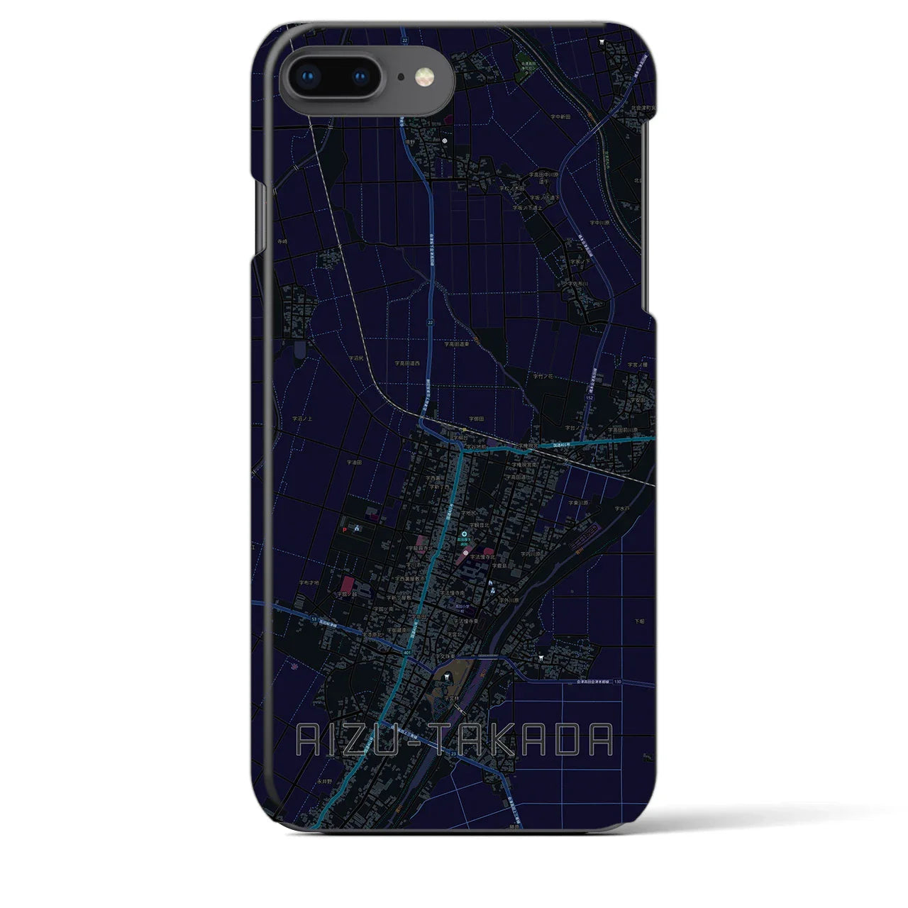 【会津高田(福島県)】地図柄iPhoneケース(バックカバータイプ)