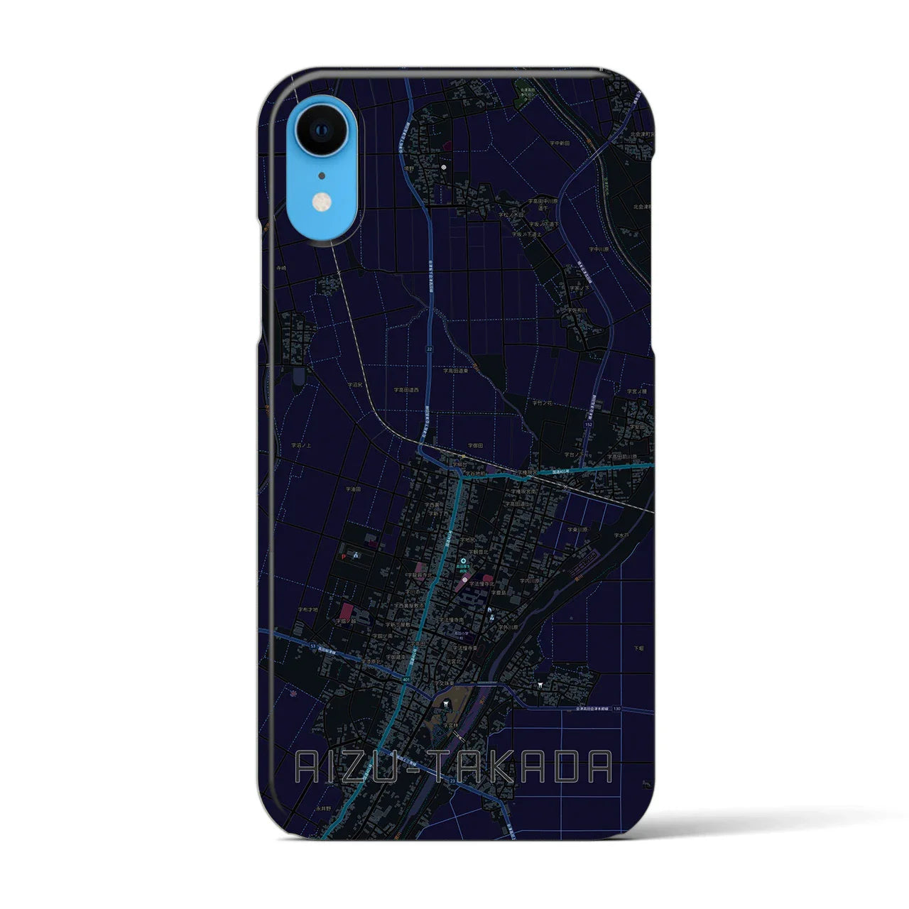 【会津高田(福島県)】地図柄iPhoneケース(バックカバータイプ)