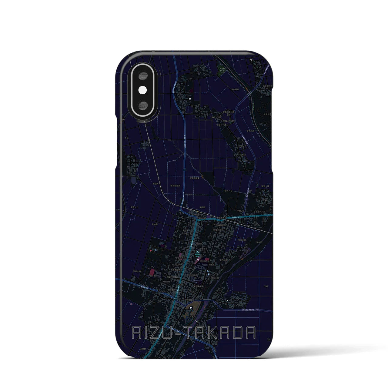 【会津高田(福島県)】地図柄iPhoneケース(バックカバータイプ)