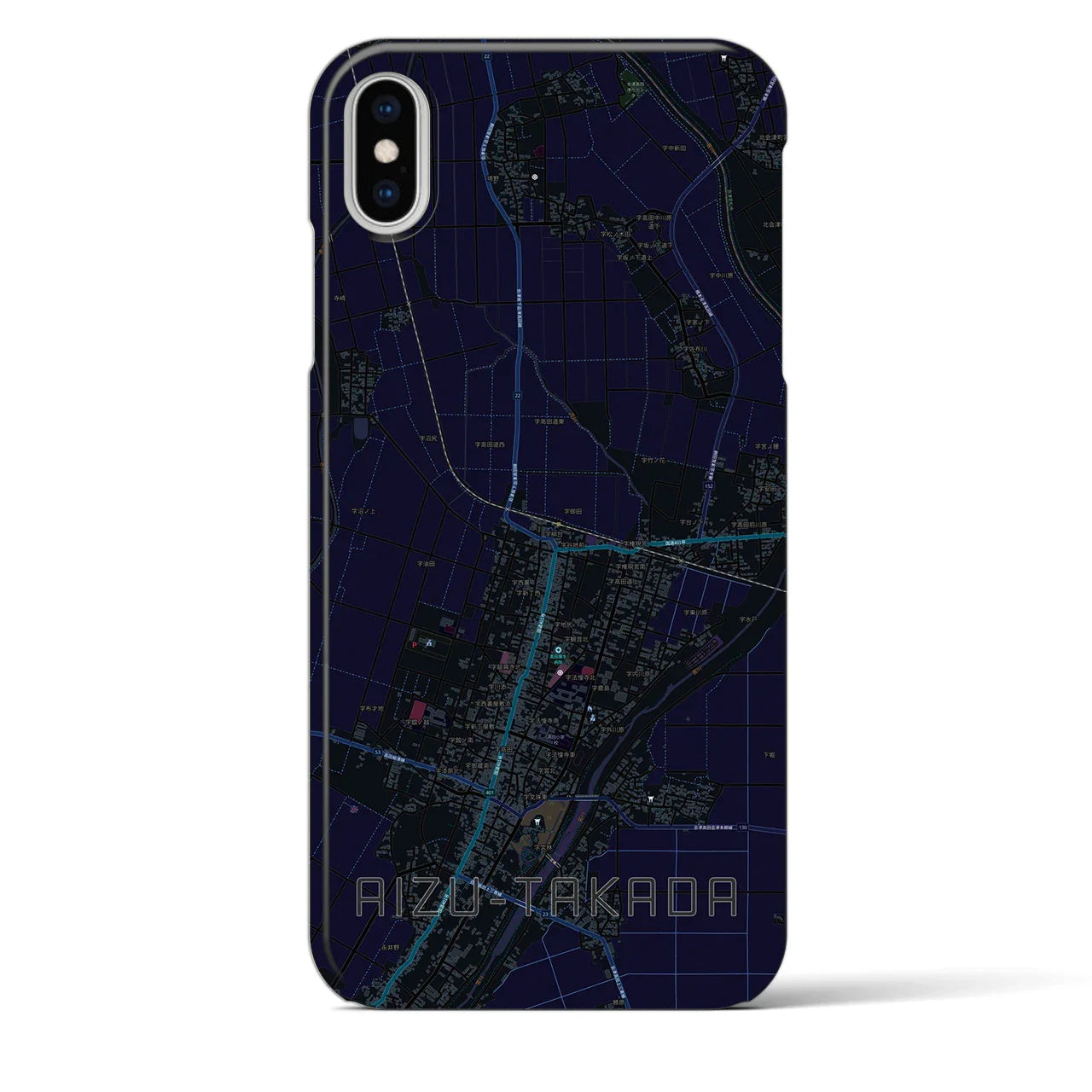 【会津高田(福島県)】地図柄iPhoneケース(バックカバータイプ)