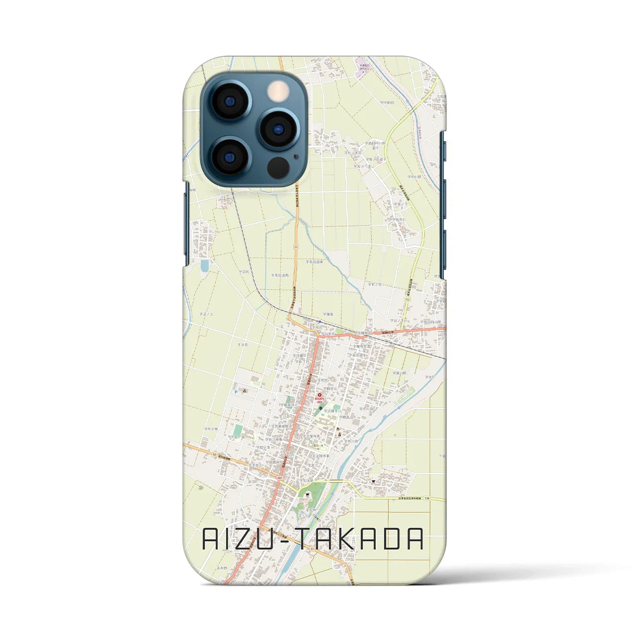 【会津高田(福島県)】地図柄iPhoneケース(バックカバータイプ)