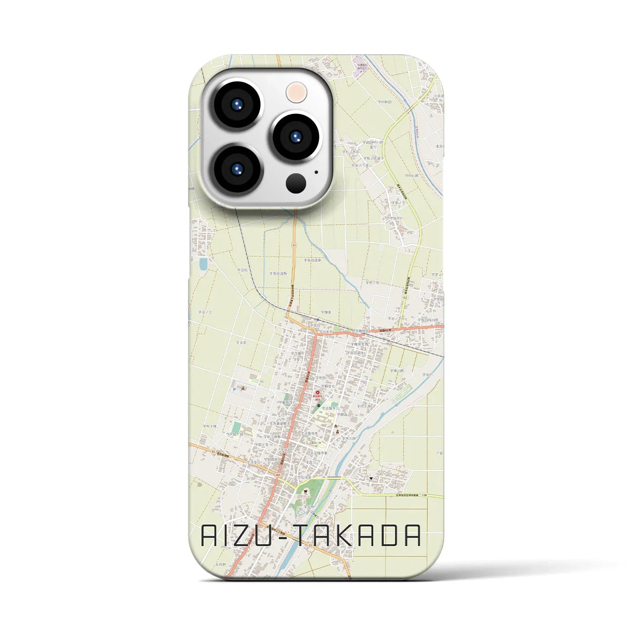 【会津高田(福島県)】地図柄iPhoneケース(バックカバータイプ)