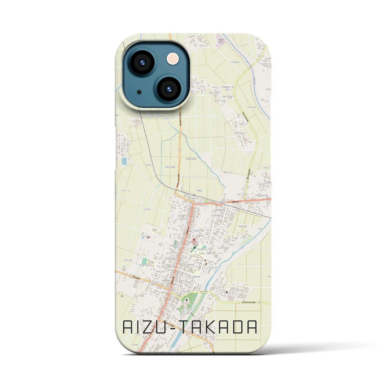 【会津高田(福島県)】地図柄iPhoneケース(バックカバータイプ)