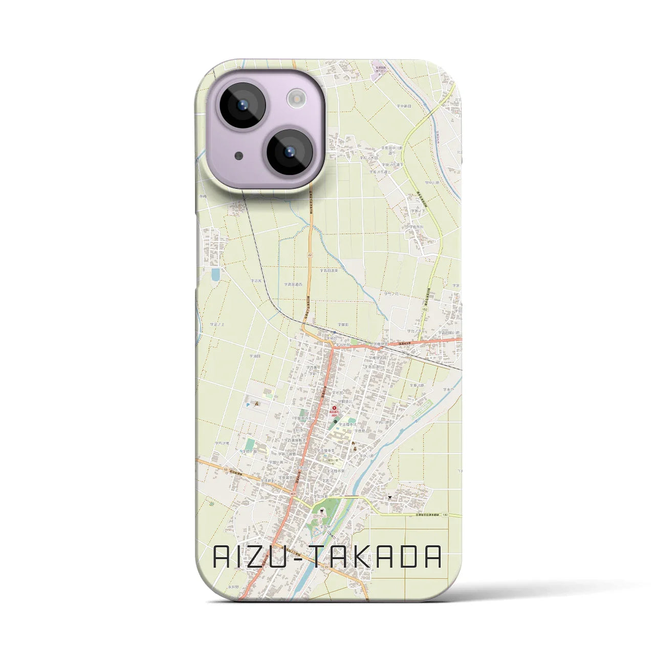 【会津高田(福島県)】地図柄iPhoneケース(バックカバータイプ)