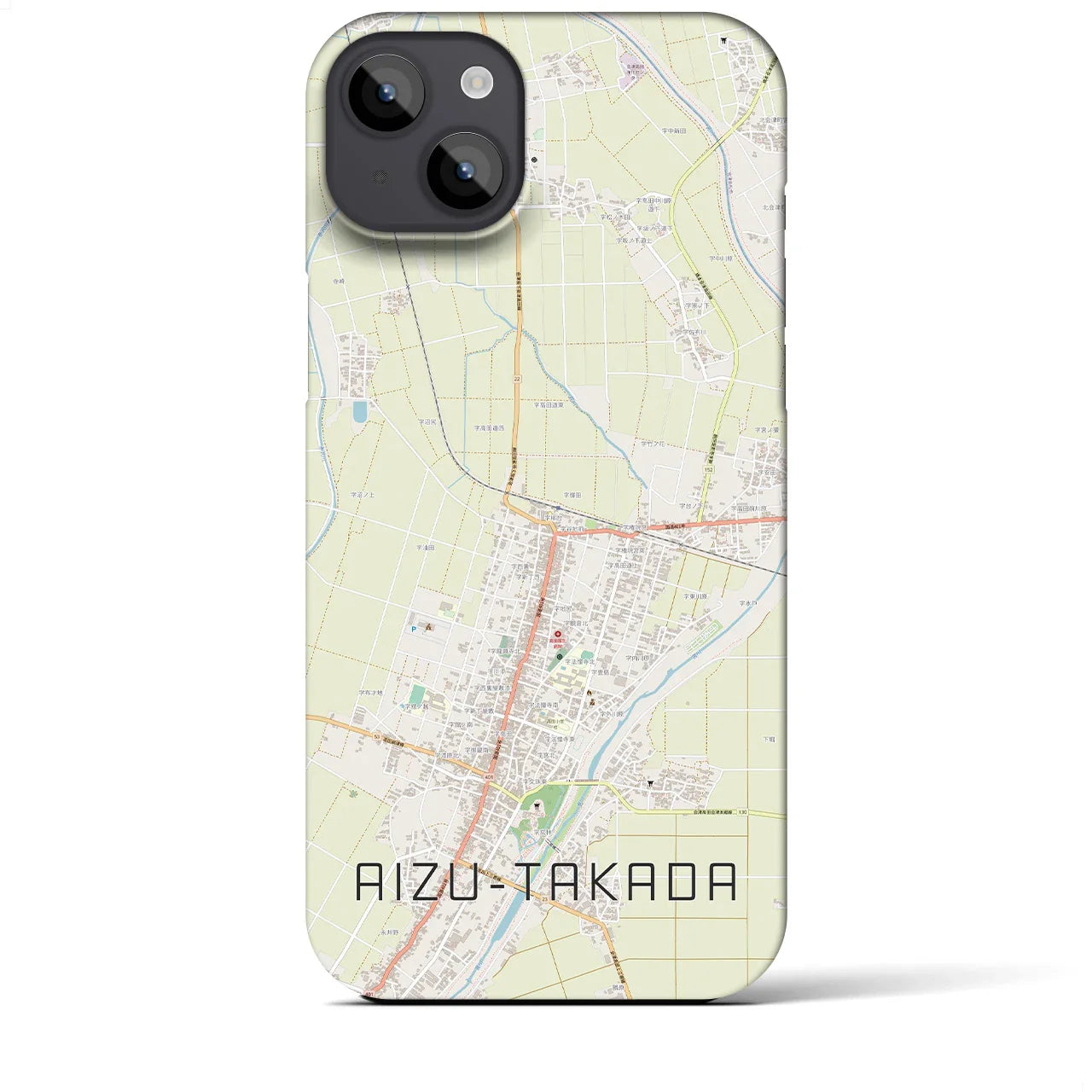 【会津高田(福島県)】地図柄iPhoneケース(バックカバータイプ)