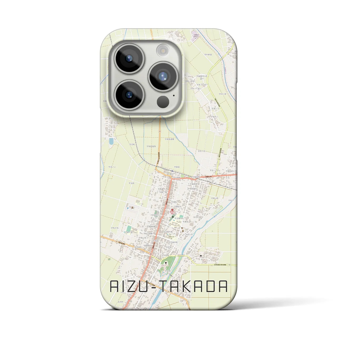【会津高田(福島県)】地図柄iPhoneケース(バックカバータイプ)