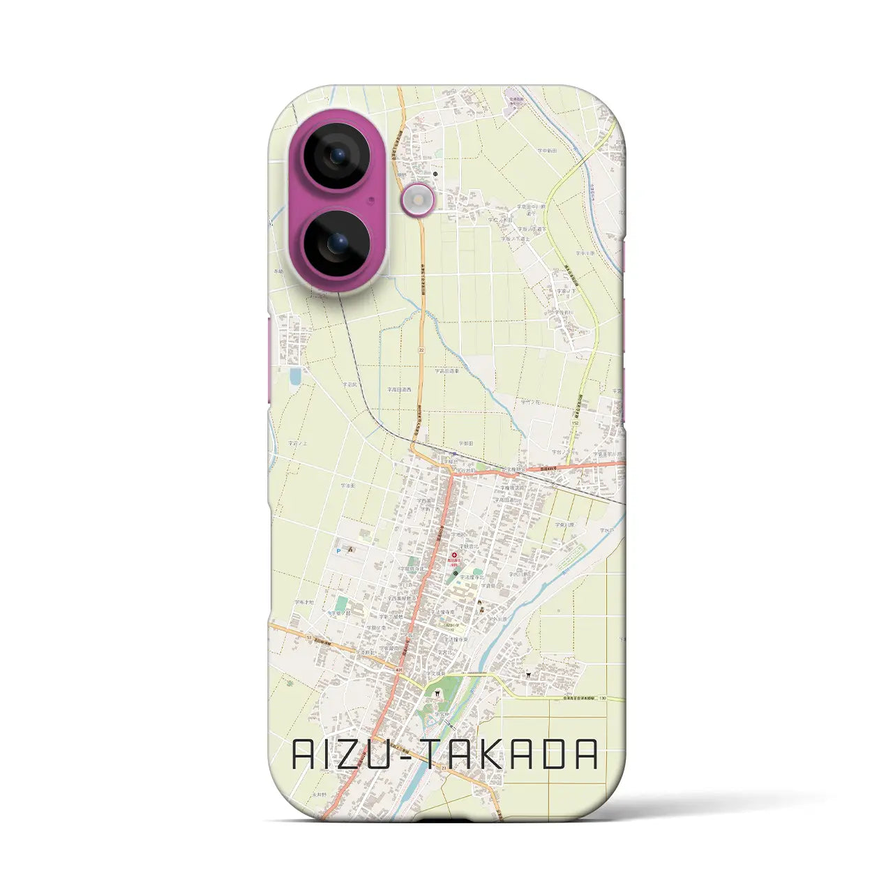 【会津高田(福島県)】地図柄iPhoneケース(バックカバータイプ)