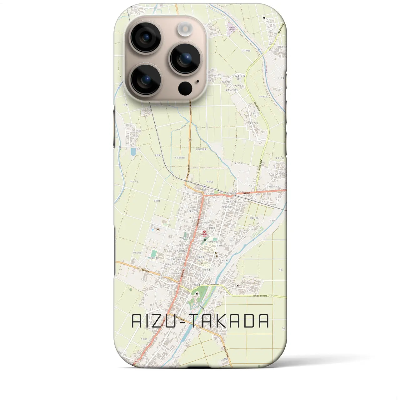 【会津高田(福島県)】地図柄iPhoneケース(バックカバータイプ)