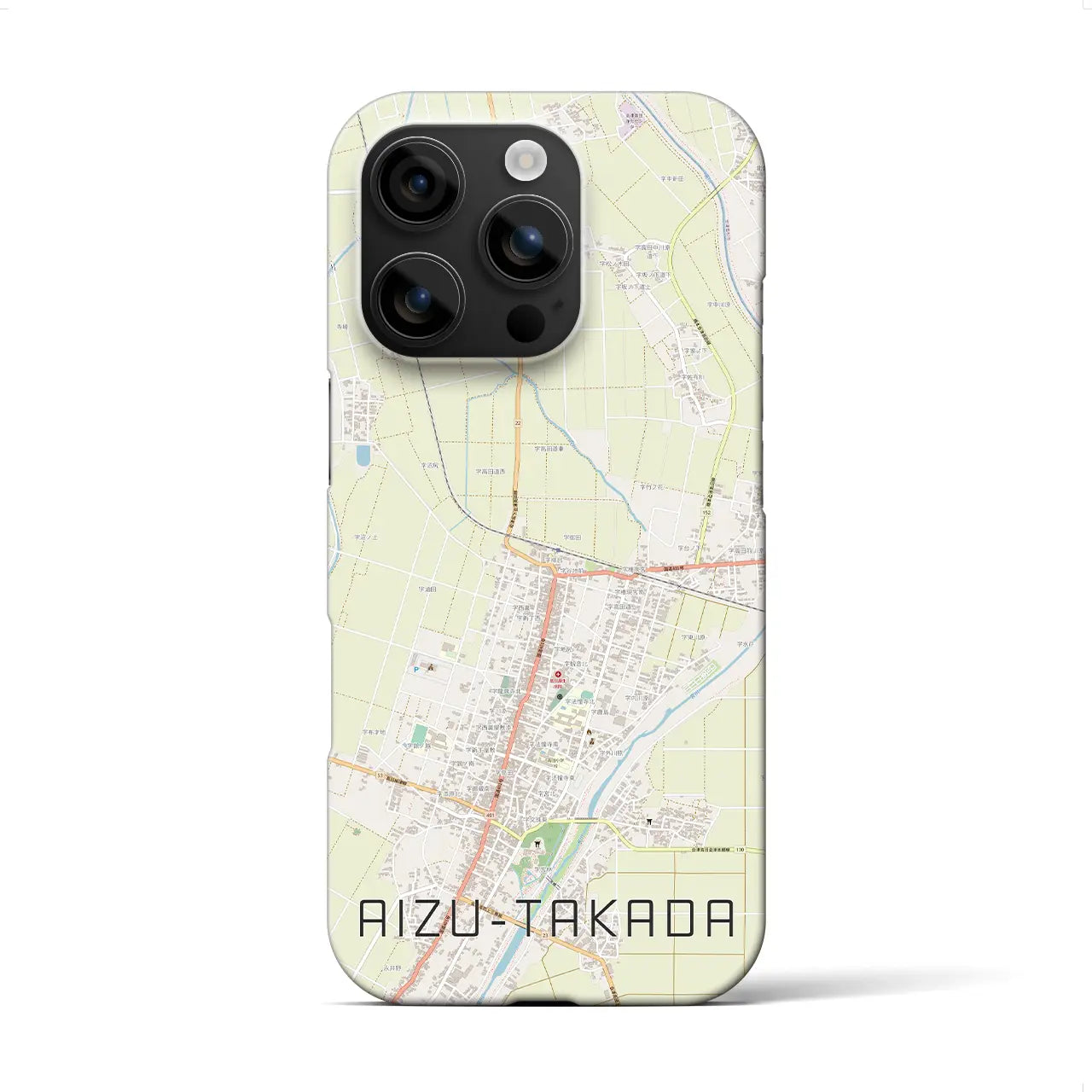 【会津高田(福島県)】地図柄iPhoneケース(バックカバータイプ)