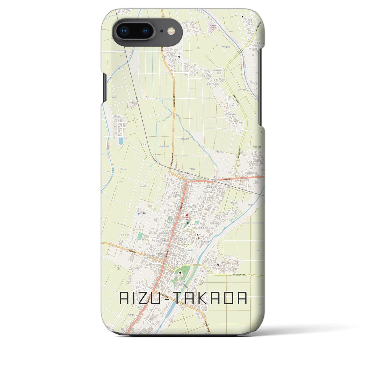 【会津高田(福島県)】地図柄iPhoneケース(バックカバータイプ)