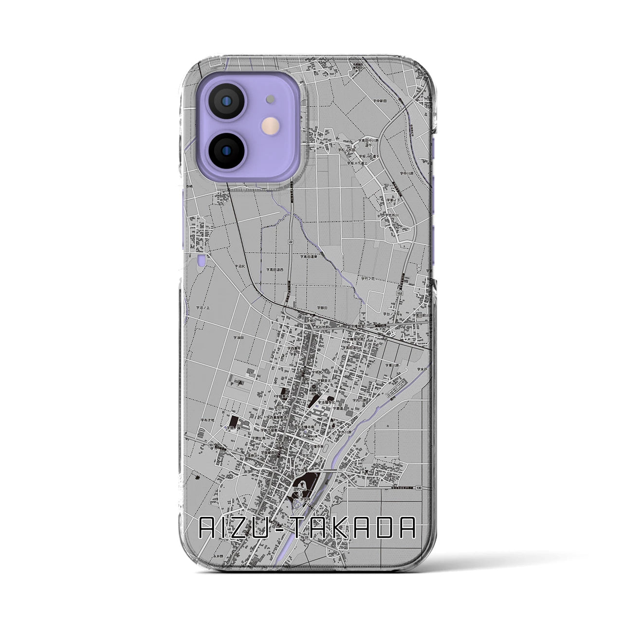 【会津高田(福島県)】地図柄iPhoneケース(クリアタイプ)