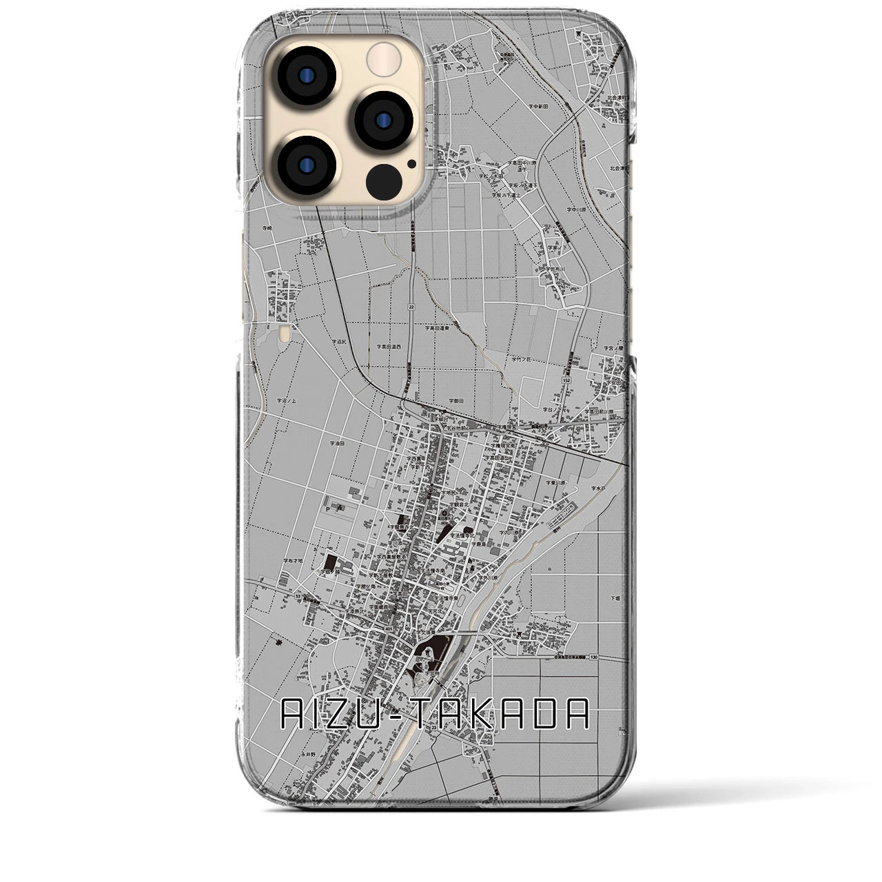 【会津高田(福島県)】地図柄iPhoneケース(クリアタイプ)